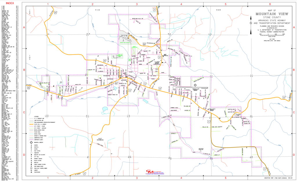 Mountain View Street Map