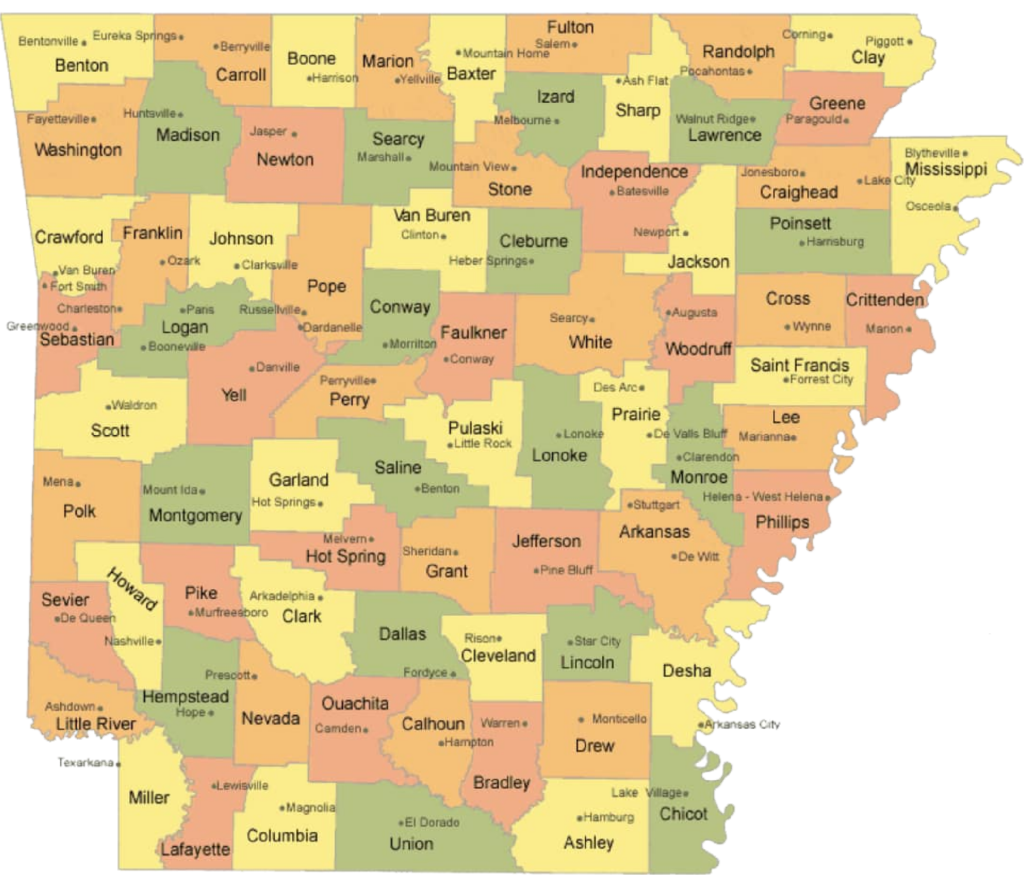 Arkansas County Map