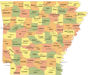 Arkansas County Map