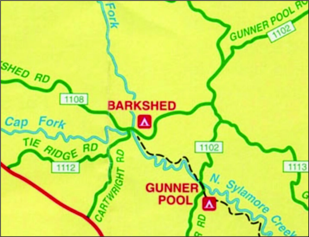 Barkshed Recreational Area map